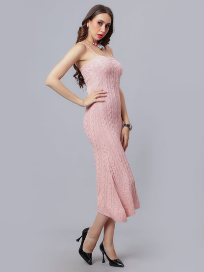 Cable Knitted Midi Dress