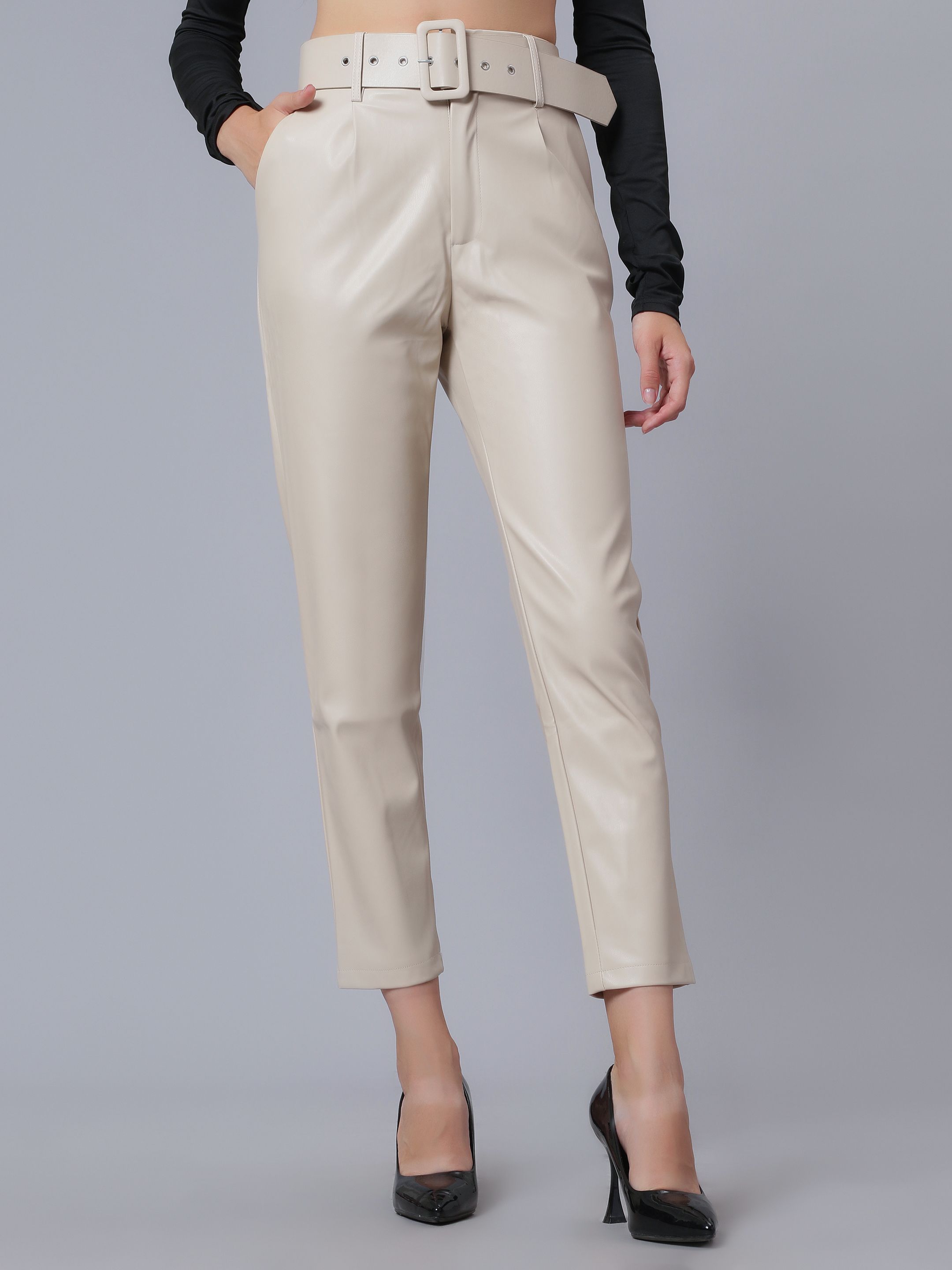 Faux Leather Winter Pants
