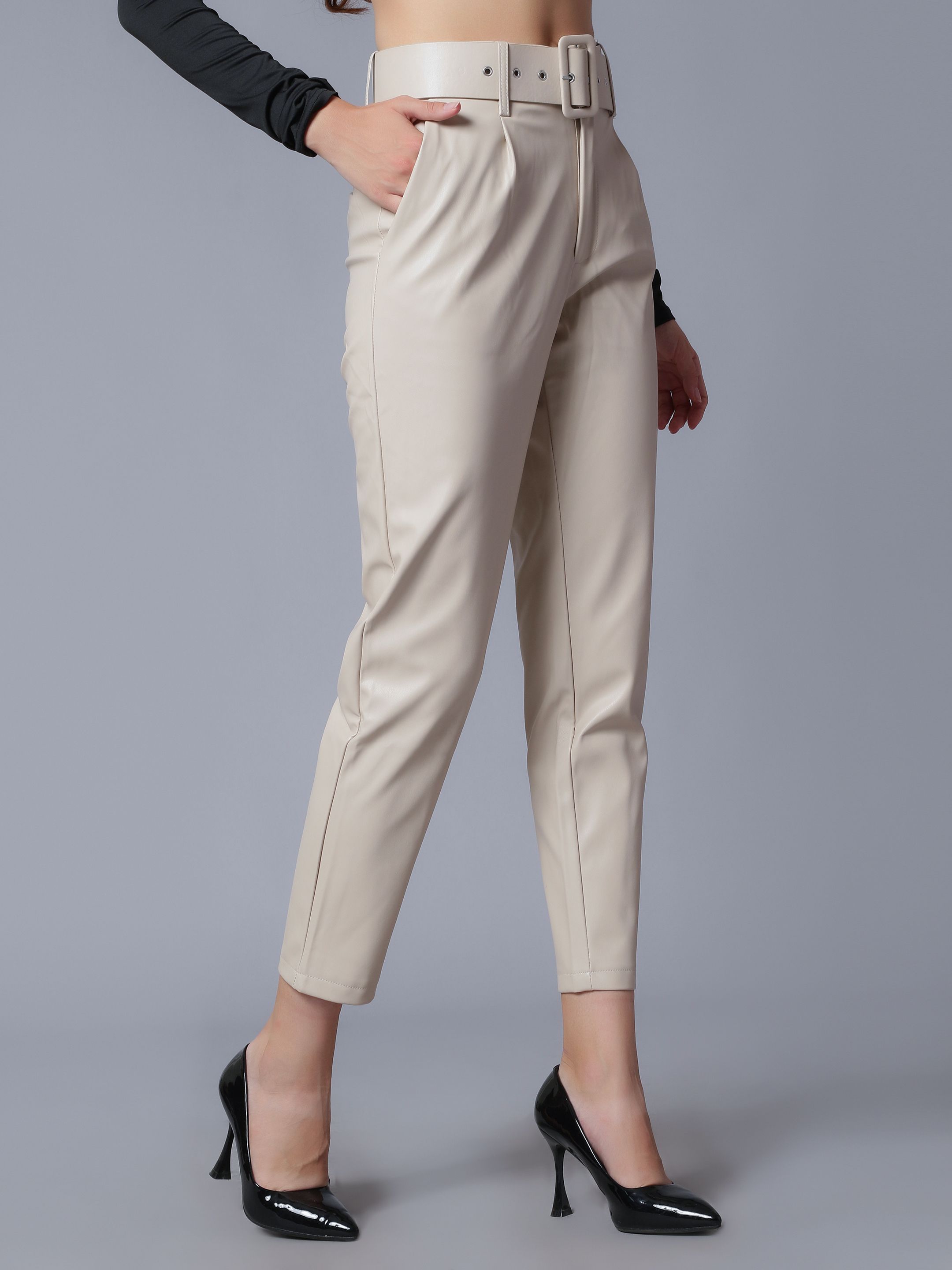 Faux Leather Winter Pants