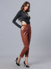 Faux Leather Winter Pants