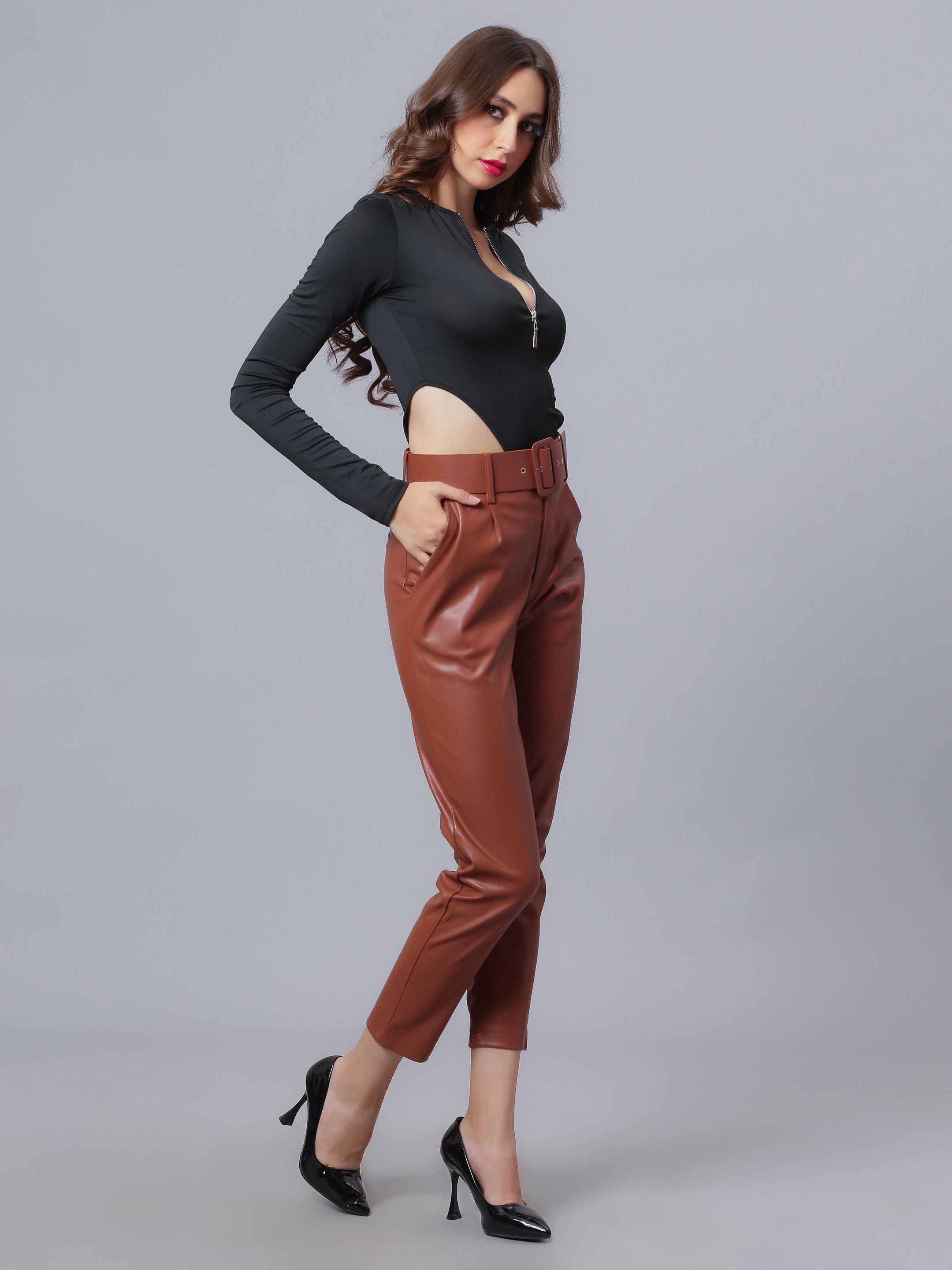 Faux Leather Winter Pants