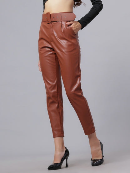 Faux Leather Winter Pants