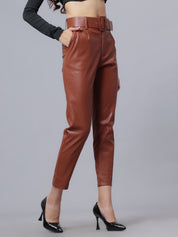Faux Leather Winter Pants
