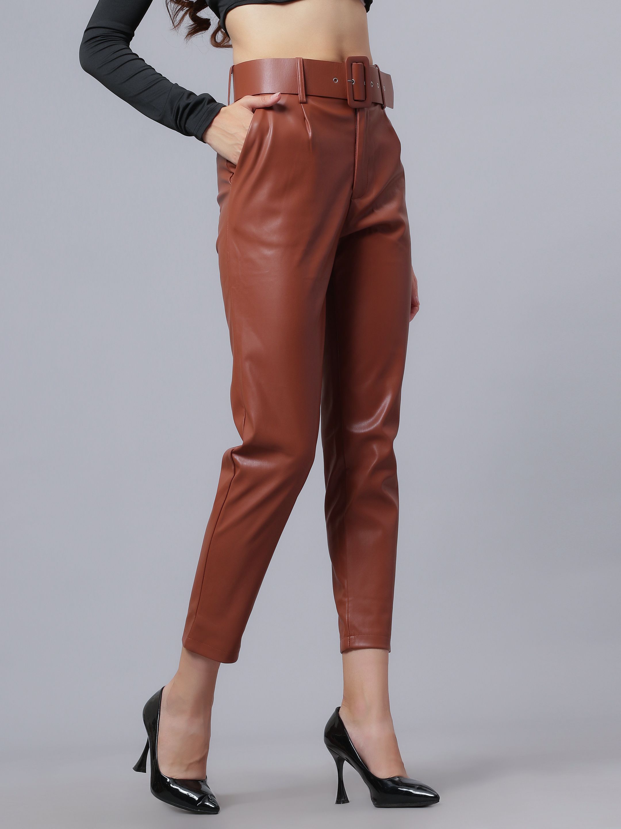 Faux Leather Winter Pants