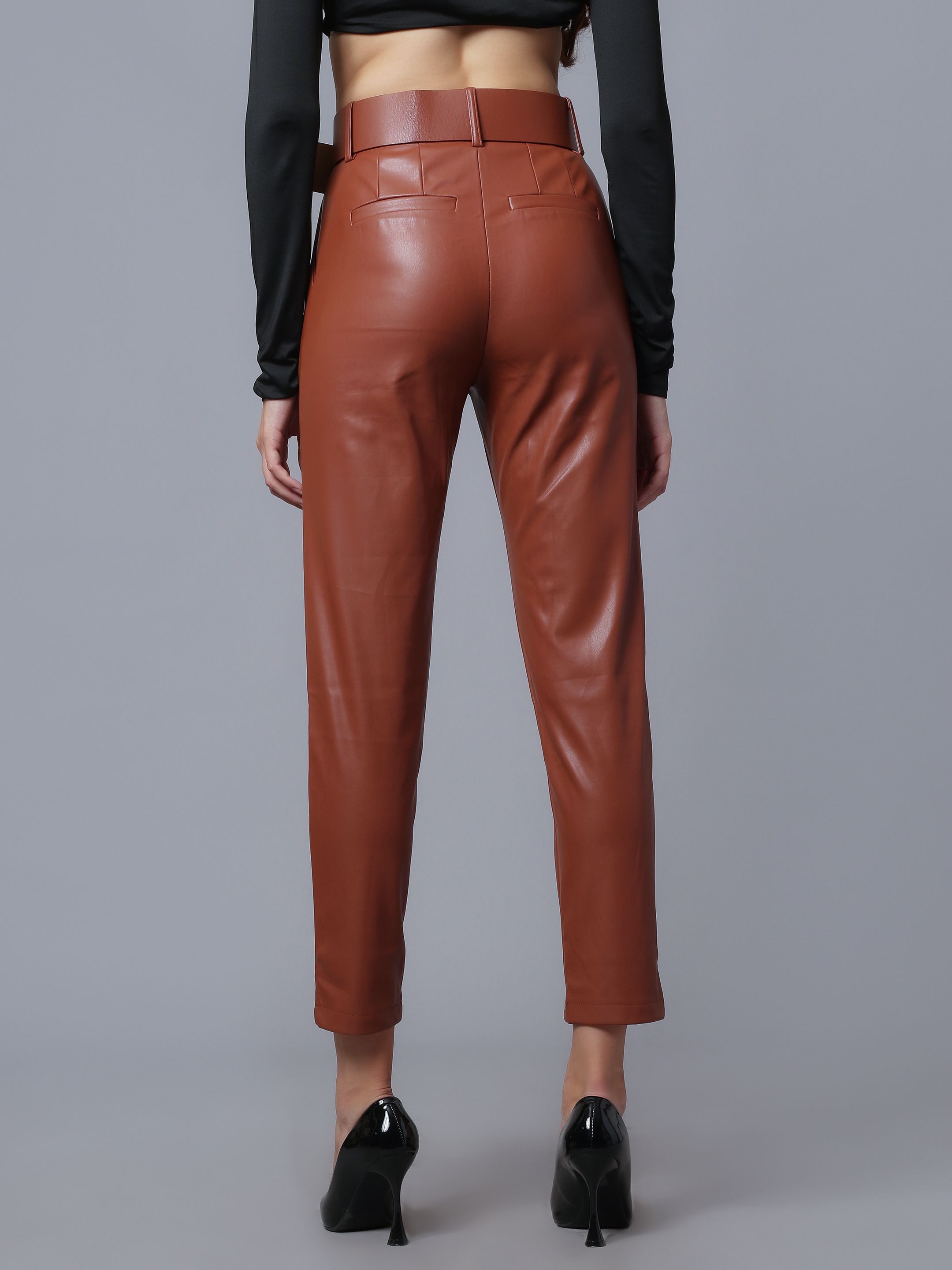 Faux Leather Winter Pants
