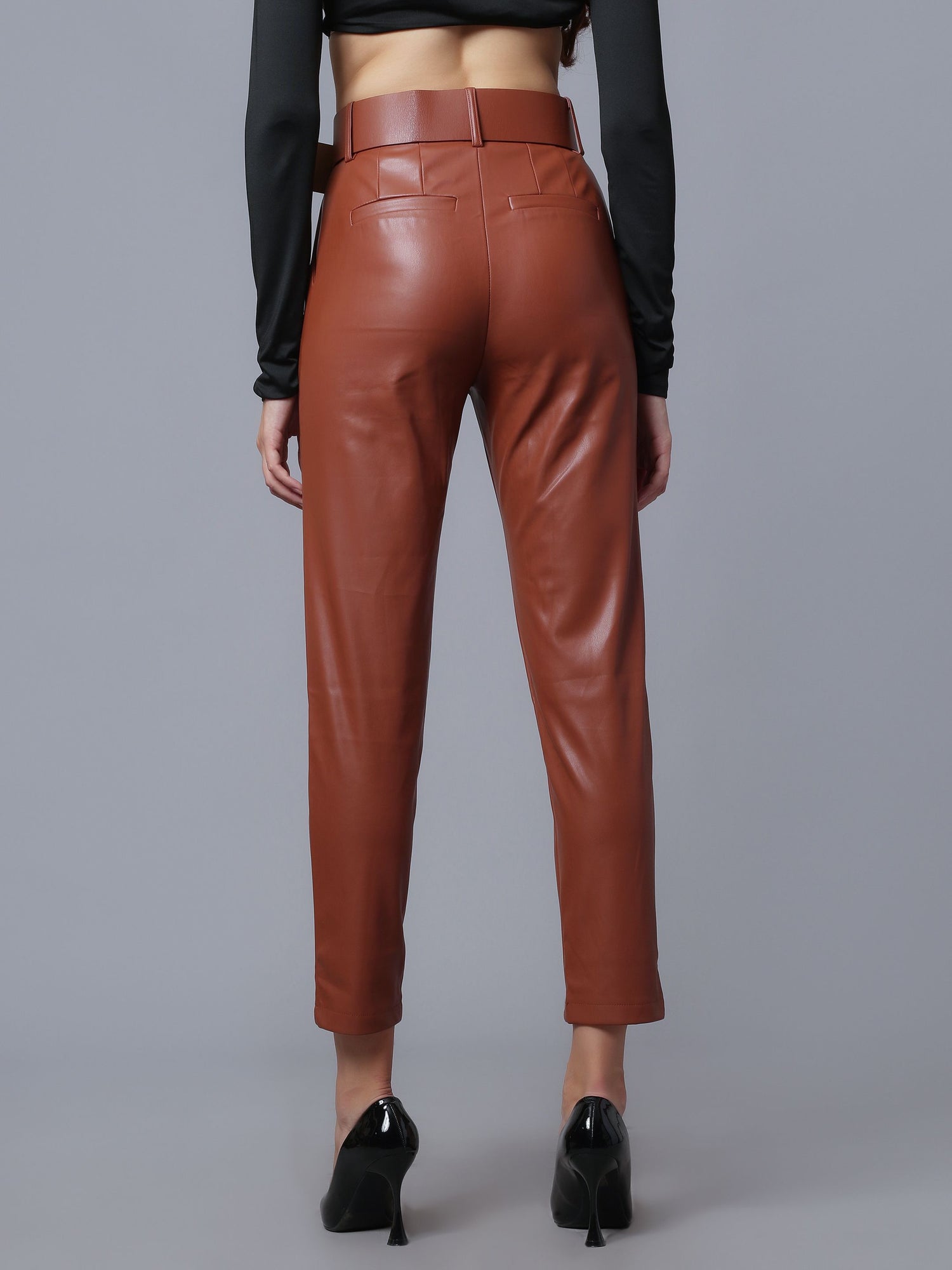 Faux Leather Winter Pants