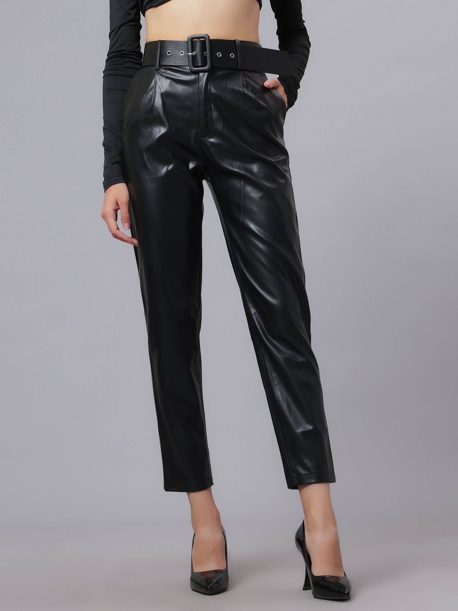 Faux Leather Winter Pants