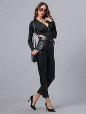 Faux Leather Winter Pants