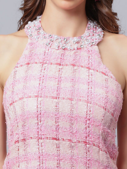 Plaid Tweed Short Dress