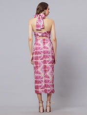 Tie-Dye Printed Halter Dress
