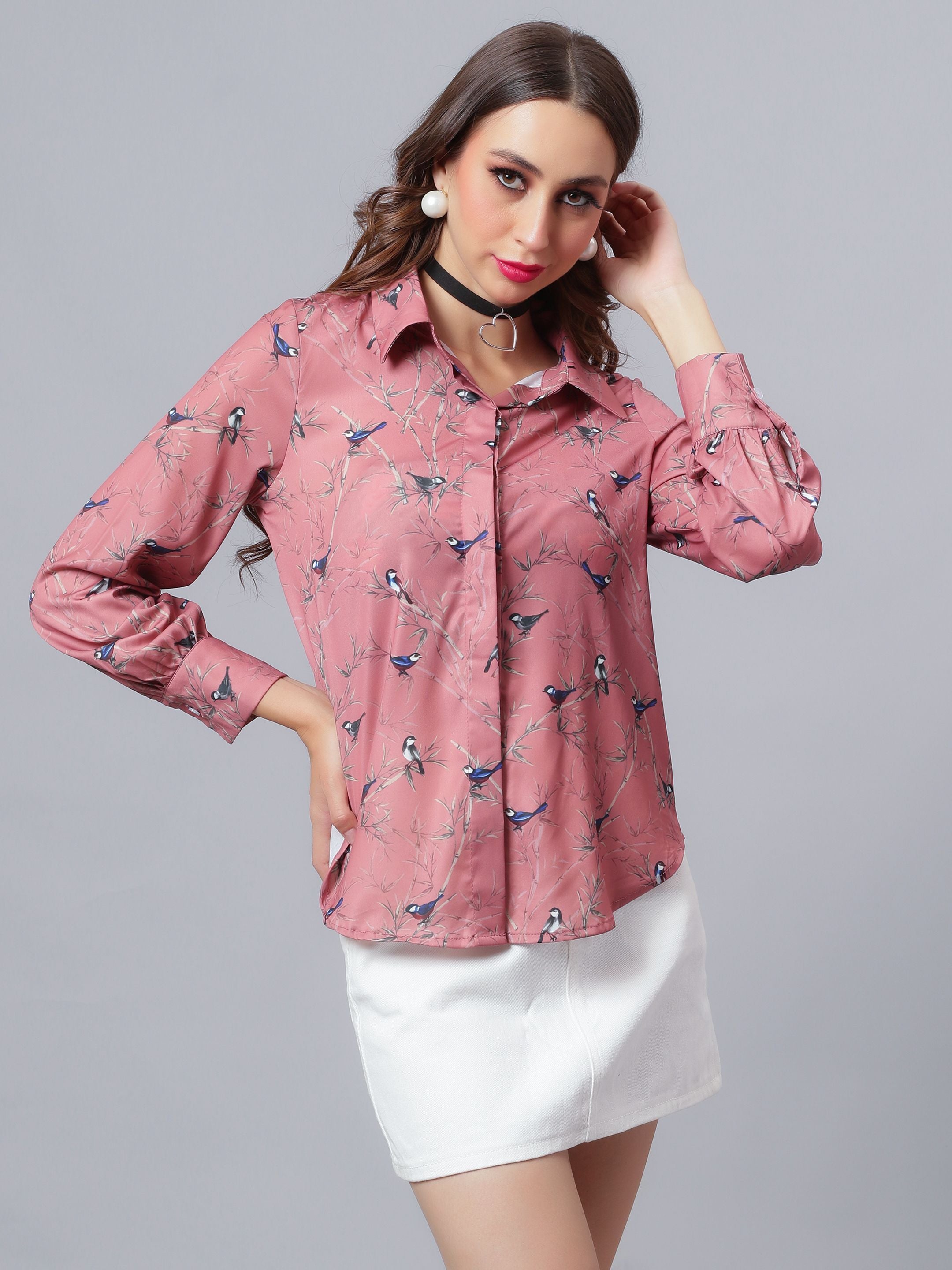 Printed Satin Shirt