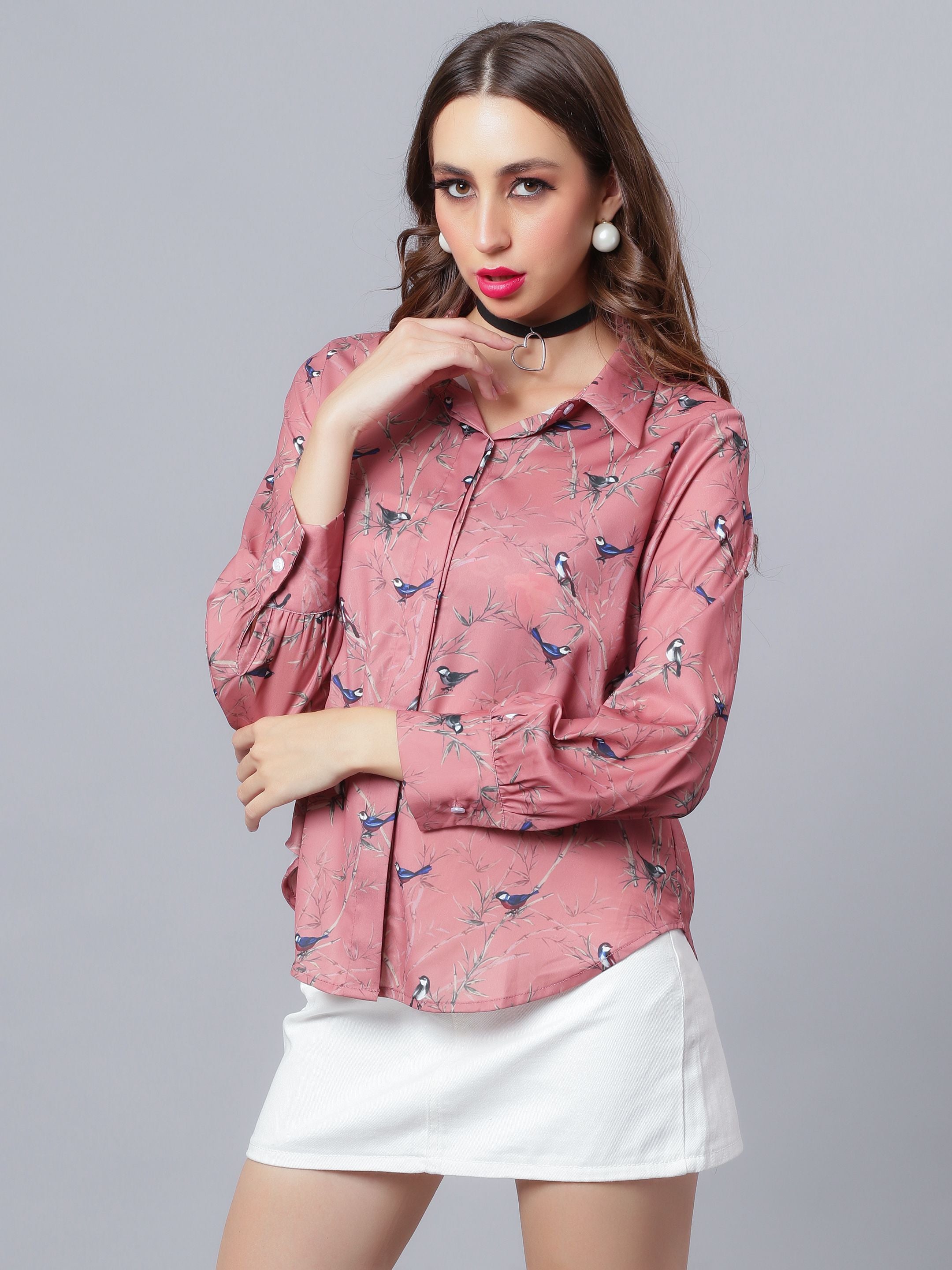 Printed Satin Shirt