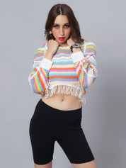 Multicolour Crochet Cape