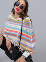Multicolour Crochet Cape