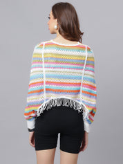 Multicolour Crochet Cape