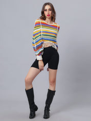 Multicolour Crochet Cape