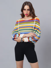 Multicolour Crochet Cape