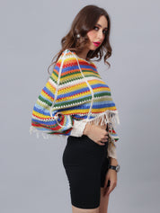 Multicolour Crochet Cape