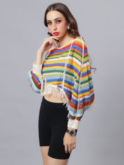 Multicolour Crochet Cape