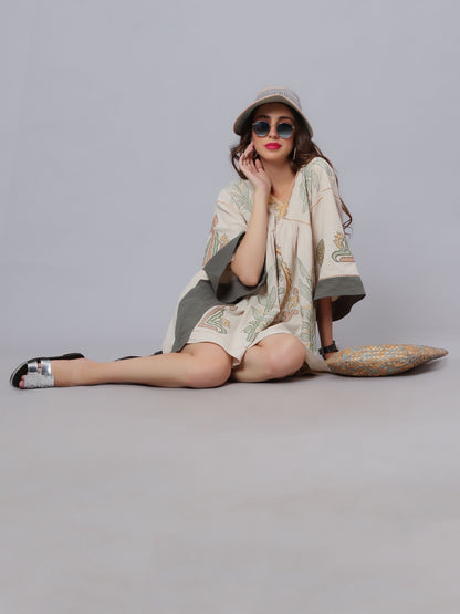 Embroidered Short Cover-Up
