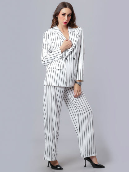 Striped Blazer Pant Set
