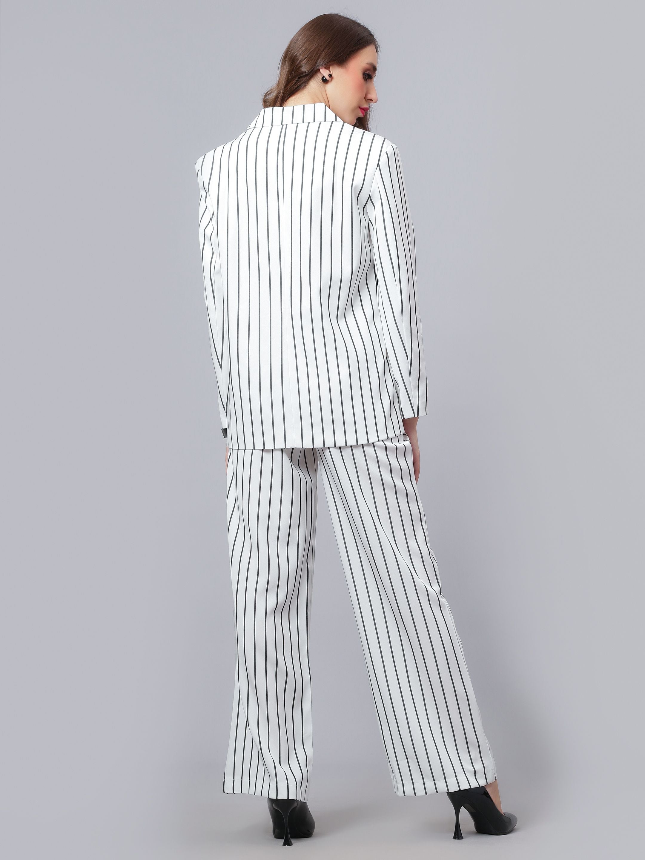 Striped Blazer Pant Set