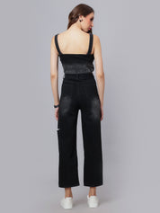 Denim Crop Pant Set