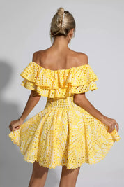 Cutout Ruffle Mini Dress