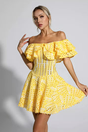 Cutout Ruffle Mini Dress