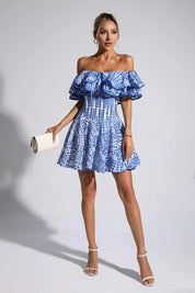 Cutout Ruffle Mini Dress