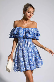 Cutout Ruffle Mini Dress