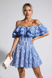 Cutout Ruffle Mini Dress