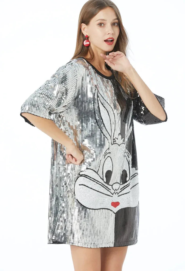 Bunny Colorblock Sequence Dress