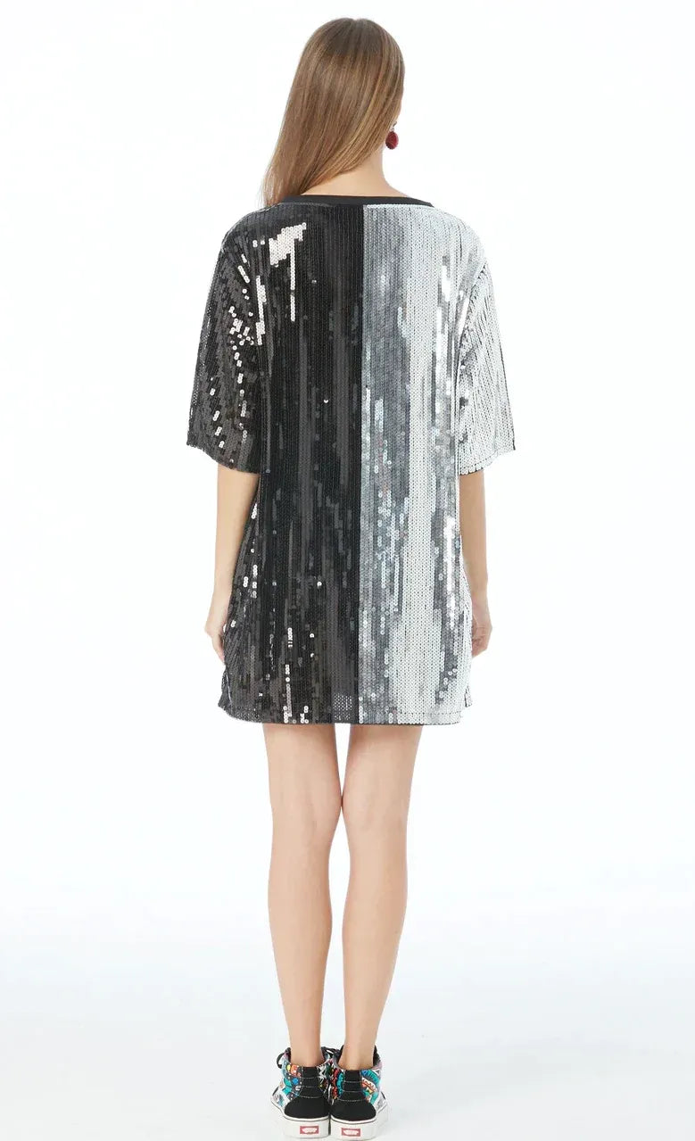 Bunny Colorblock Sequence Dress