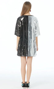 Bunny Colorblock Sequence Dress