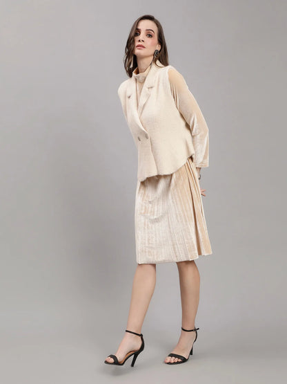 Sleeveless Jacket and Dress Set