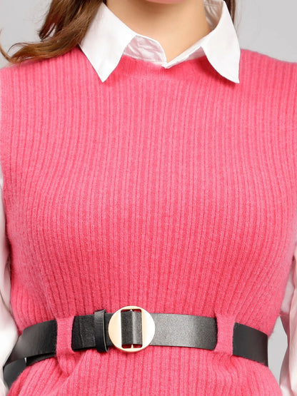 Knitted Winter Vest and Shirt Set