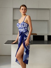 Printed Monokini With Sarong