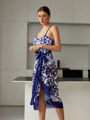Printed Monokini With Sarong