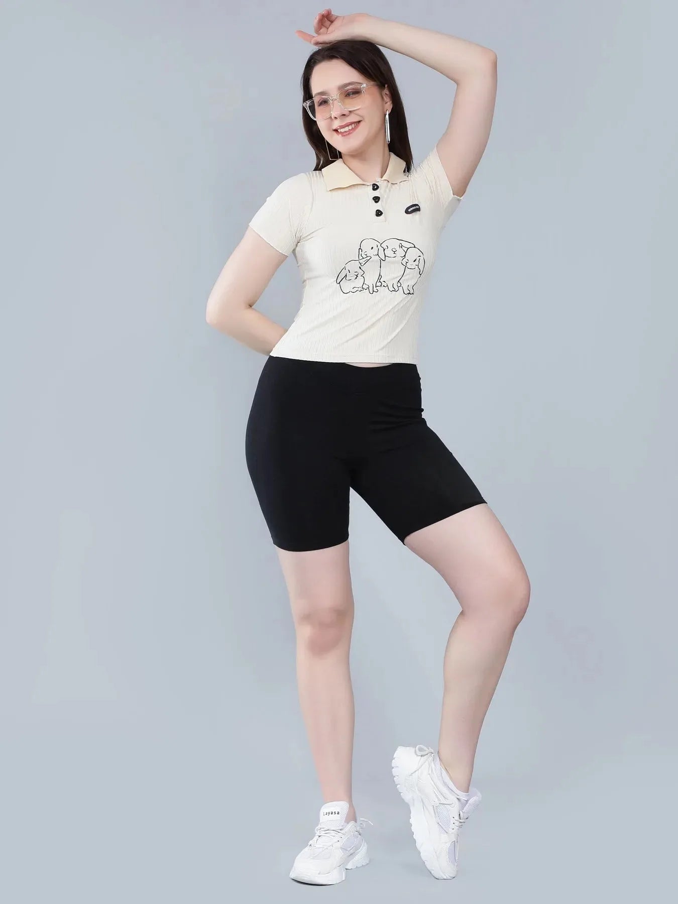 Heart Button Knitted T-shirt