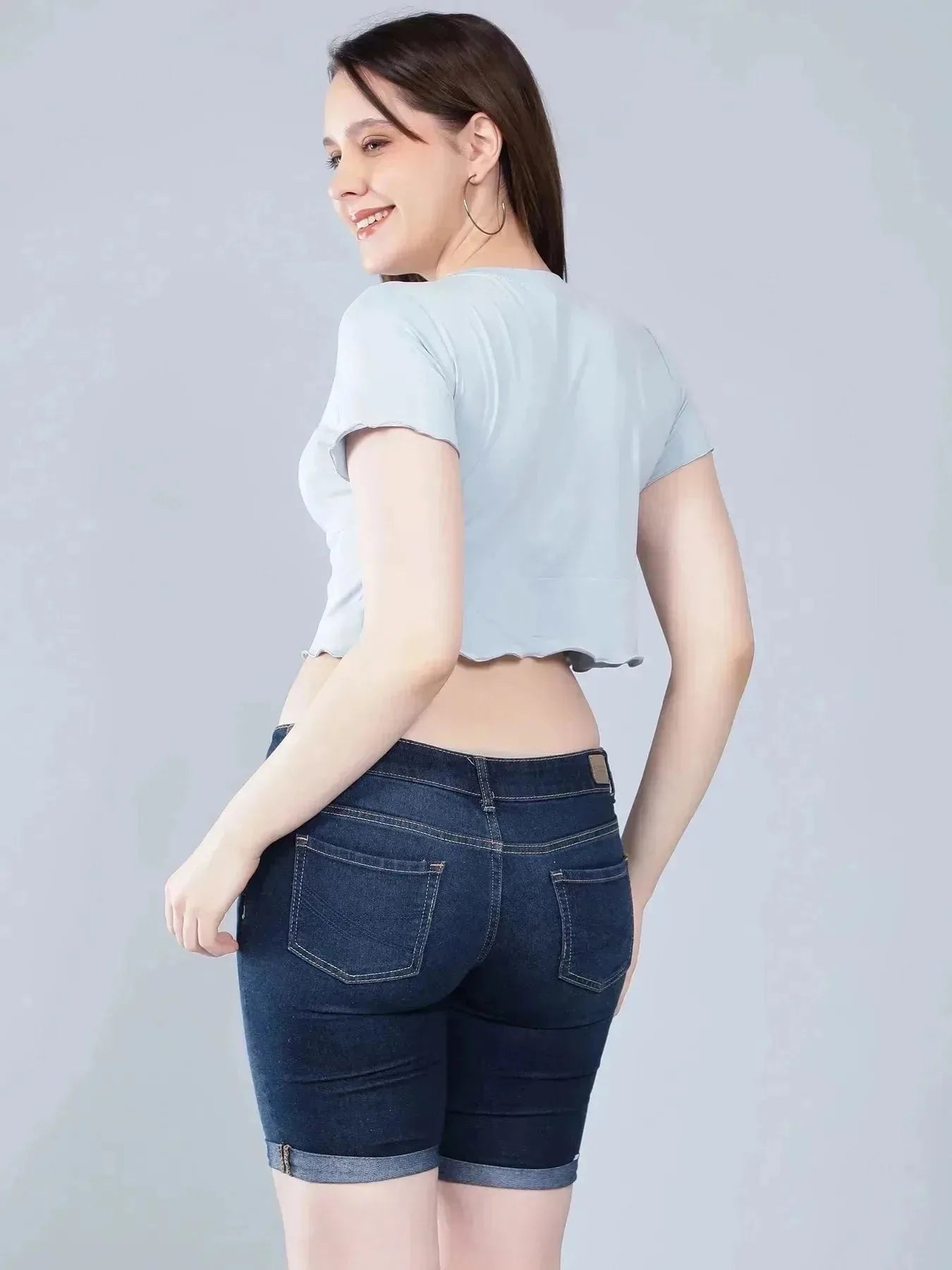 Strawberry Embroidery Crop Tee