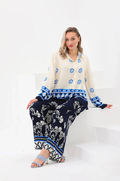 Abstract Printed Two-Piece Set