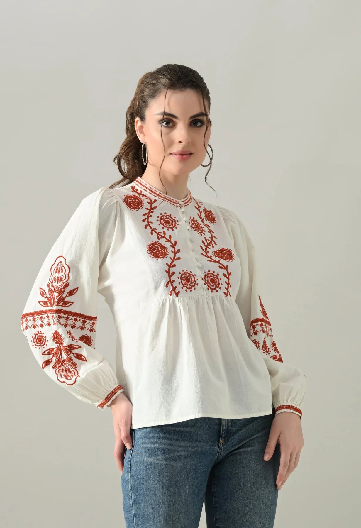 Embroidered Naira Blouse Top