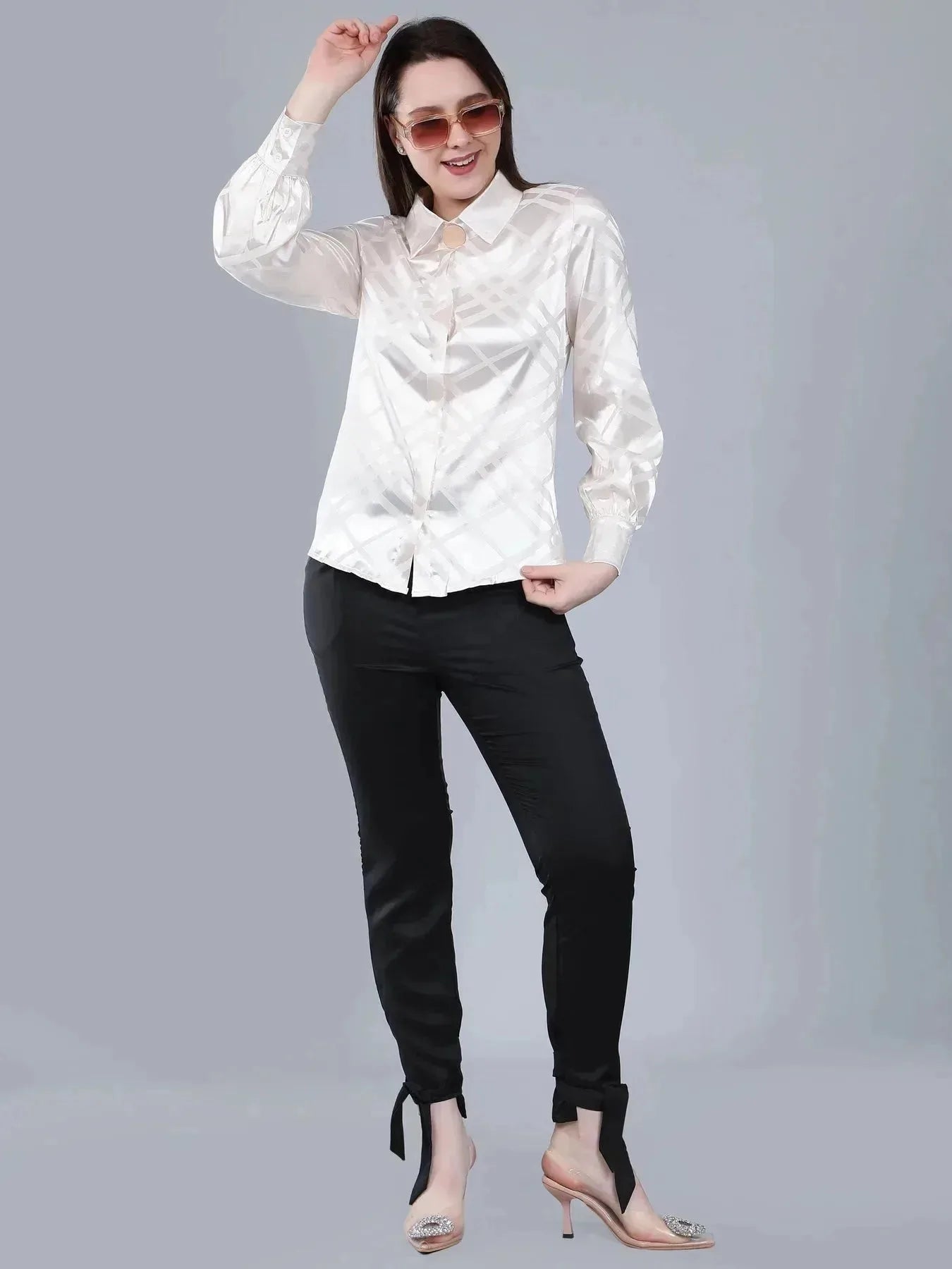 Geometrical Texture Satin Shirt