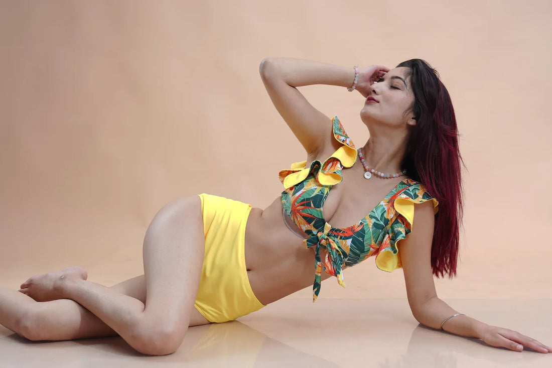 Plunge Tie-Knot Floral Bikini