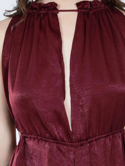 Vintage Style Plain Jumpsuit