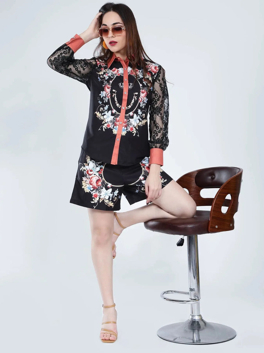 Vintage Floral Two-Piece Set