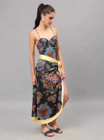 Printed Monokini With Sarong