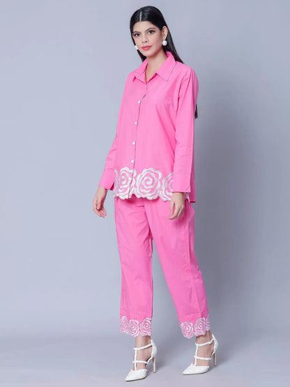 Flower Embroidery Two-Piece Set