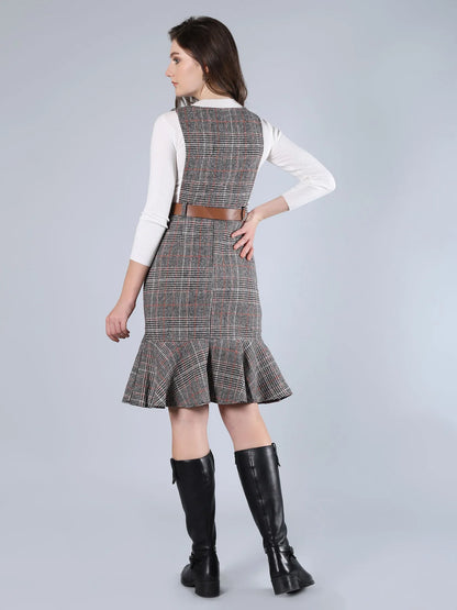 Plaid Winter Midi Dress